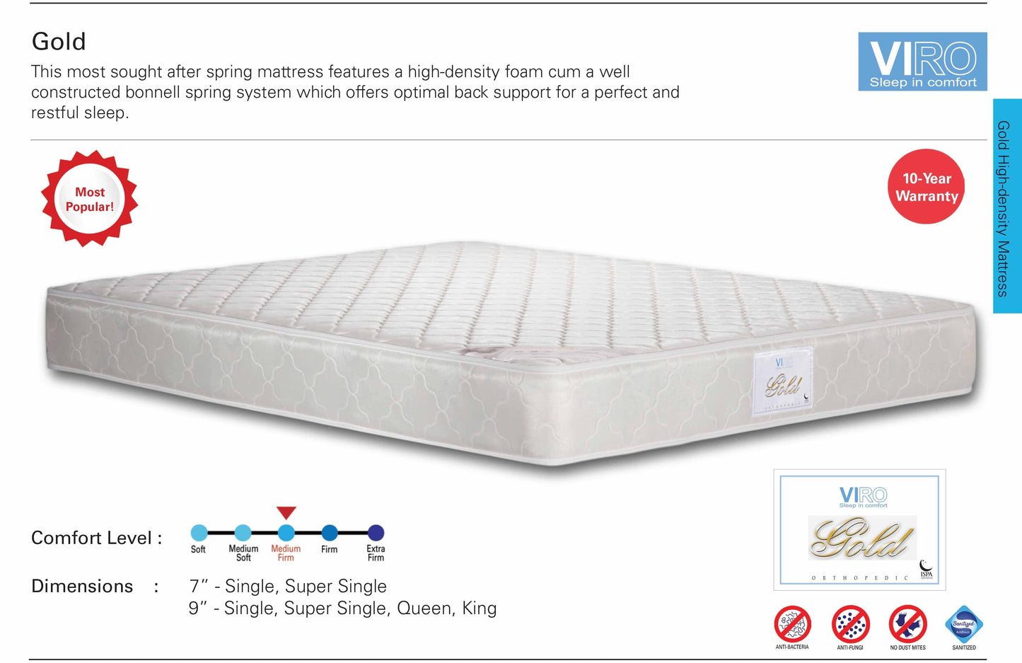 Viro Gold Edition Spring Mattress