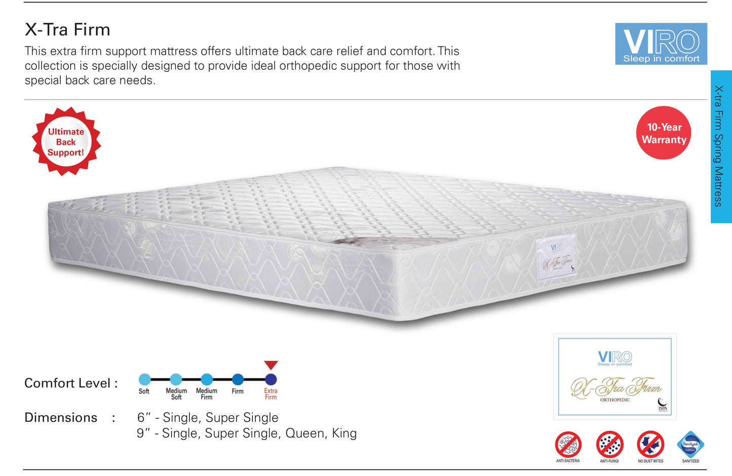 Viro X-Tra Firm Spring Mattress